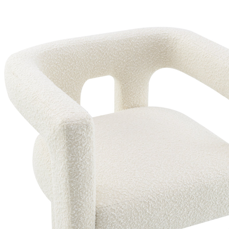 Chaise de salle à manger Aruna, Bouclé ivoire