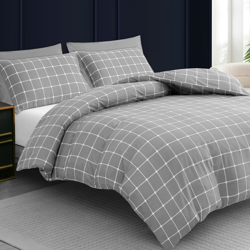 Premium Duvet Cover Set Double Brushed Microfiber Reversible With Zipper Closure & Corner Ties