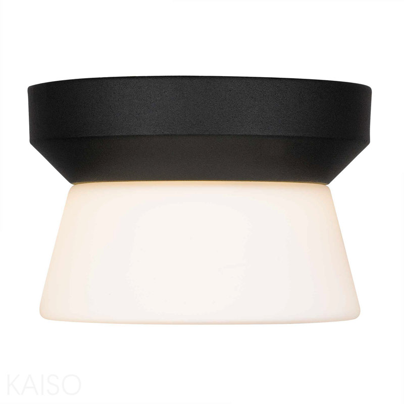 7 Inch Black Integrated Led Flush Mount, 4.5" H x 7" W x 7" D