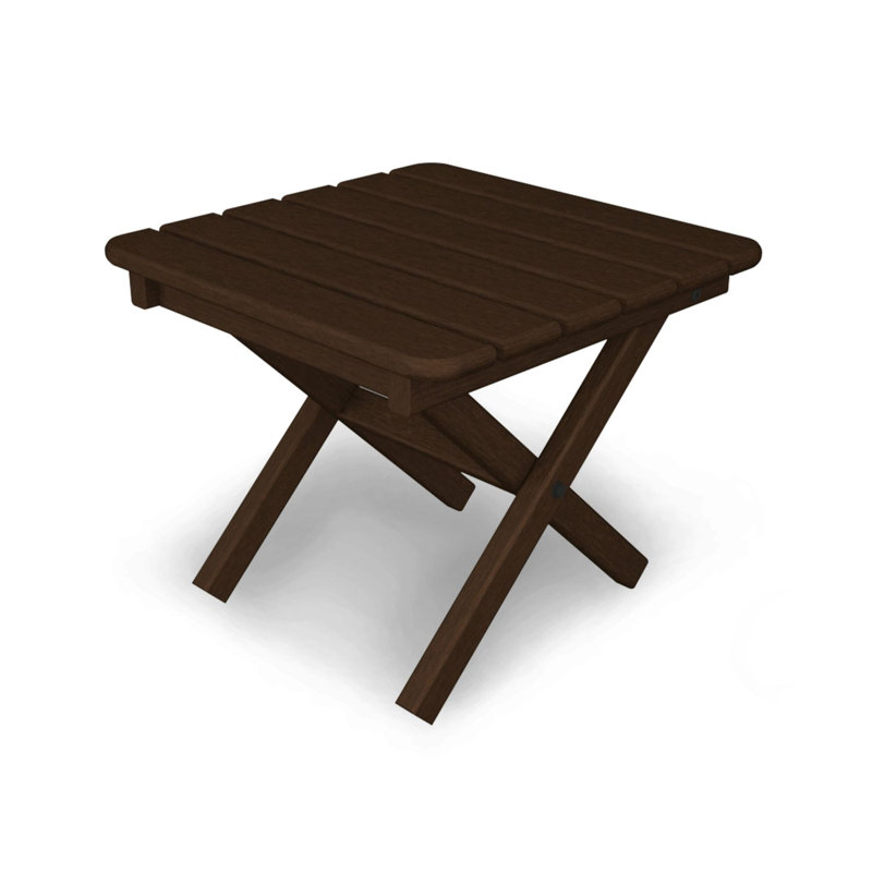 POLYWOOD Square 18" Folding Side Table, Mahogany