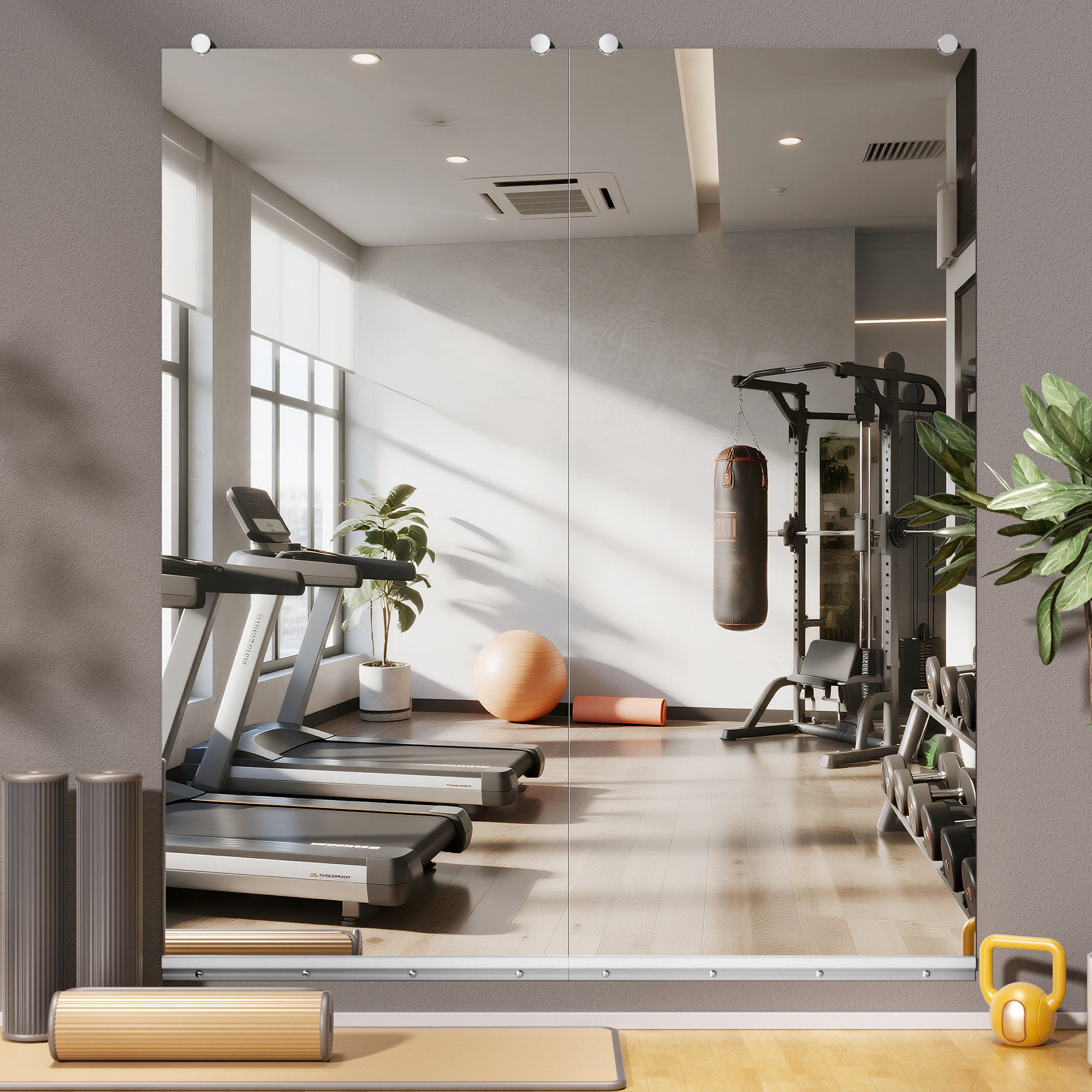 Ebern Designs Full Length Rectangle Wall Mirror Home Gym Mirror Dance Studio Mirror Tempered Glass Mirror & Reviews - Wayfair Canada