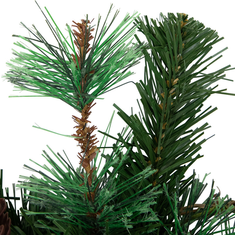 24" Green Pine and Grapevine Christmas Wreath