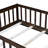 Twin Size Rubber Wood Floor Bed – with Safety Guardrails, Fence & Door-1118594010
