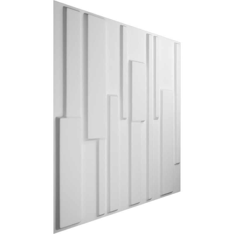 White Textured PVC 3D Decorative Wall Panels, 19.63" x 19.63" (Set of 50)