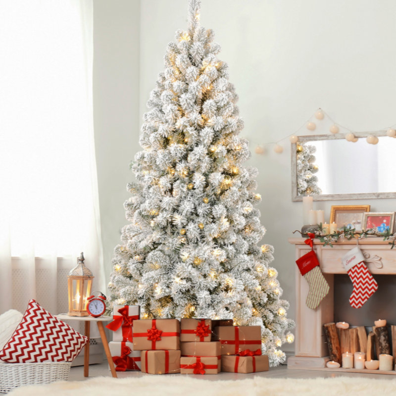 Arbre de Noël en PVC à mémoire de forme avec lumière, 5'