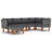 Ensemble de canapé modulaire d'extérieur 6 pièces Casey, rotin gris, bois massif