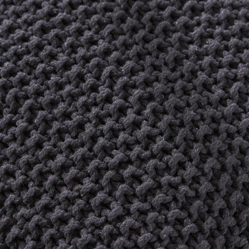 Pouf en coton Hollis, Coton gris foncé