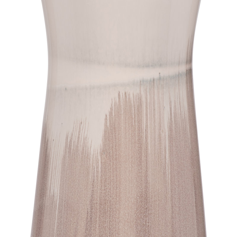 Vase en grès de style contemporain Richarson, H 31 po x l 8 po x P 8 po, Brun / Beige