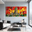 Ensemble de 3 reproductions d'art sur toile avec villes et pays-1774116745