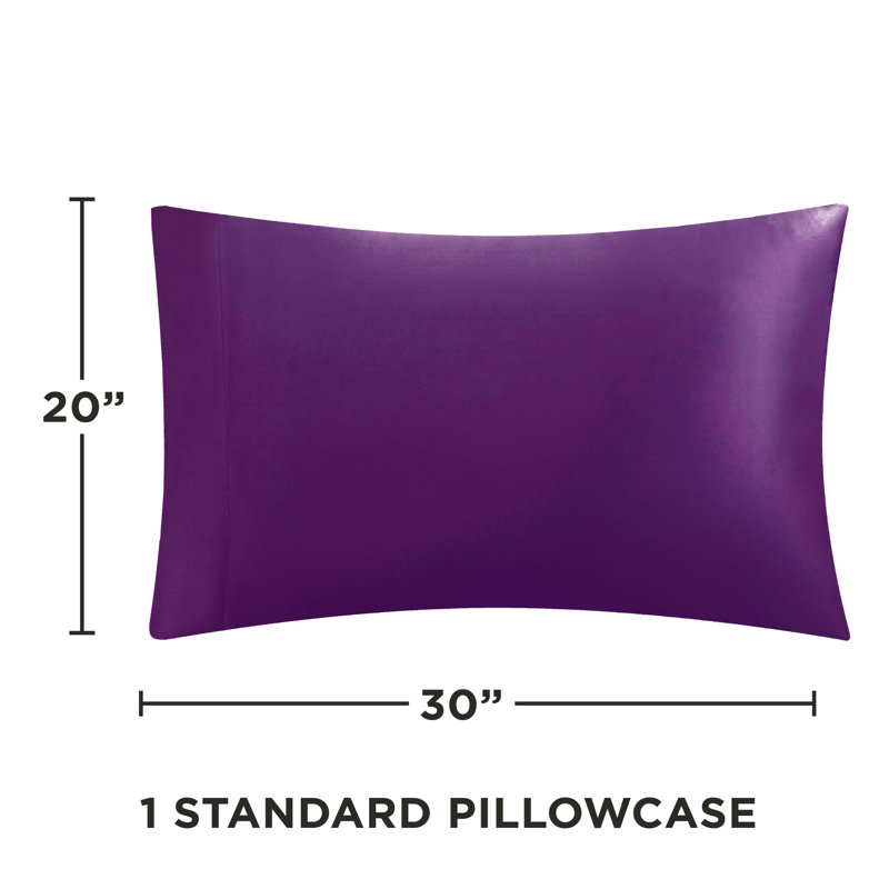 Juicy Couture Premium Silky Satin Sheet Sets, Purple, Twin XL Sheet Set with 1 Pillowcase