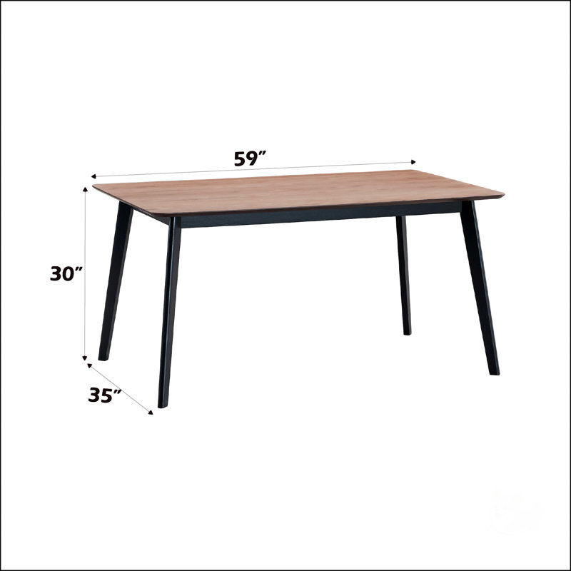 Walnut And Black Finish Dining Table