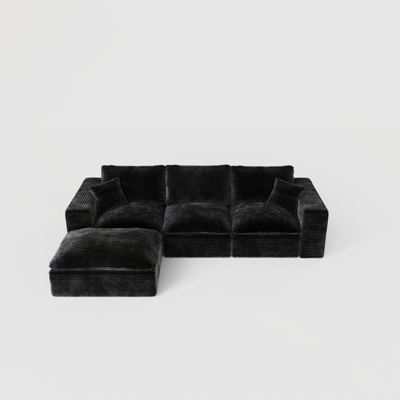 Canapé modulaire Boneless 108 pouces Cloud, Noir