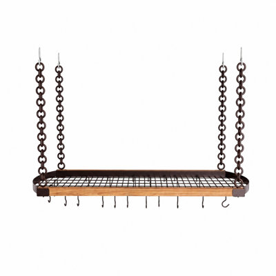 48 Inch Large Hanging Pot Rack Ceiling Mount with 130lb High-Capacity, Ceiling Pot and Pan Hanging Rack with 20 Hooks, Heavy Duty Pot Hangers for Kitchen, Matte Black