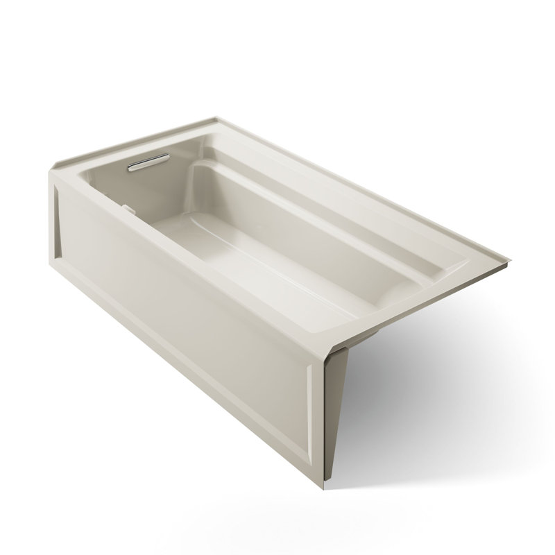 Archer® 72" x 36" Soaking Bathtub, Biscuit, Left