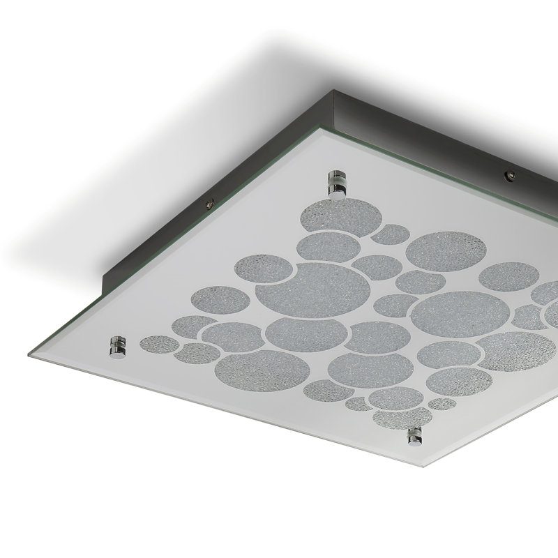 Glass LED Flush Mount, 7cm H x 35cm W x 35cm D
