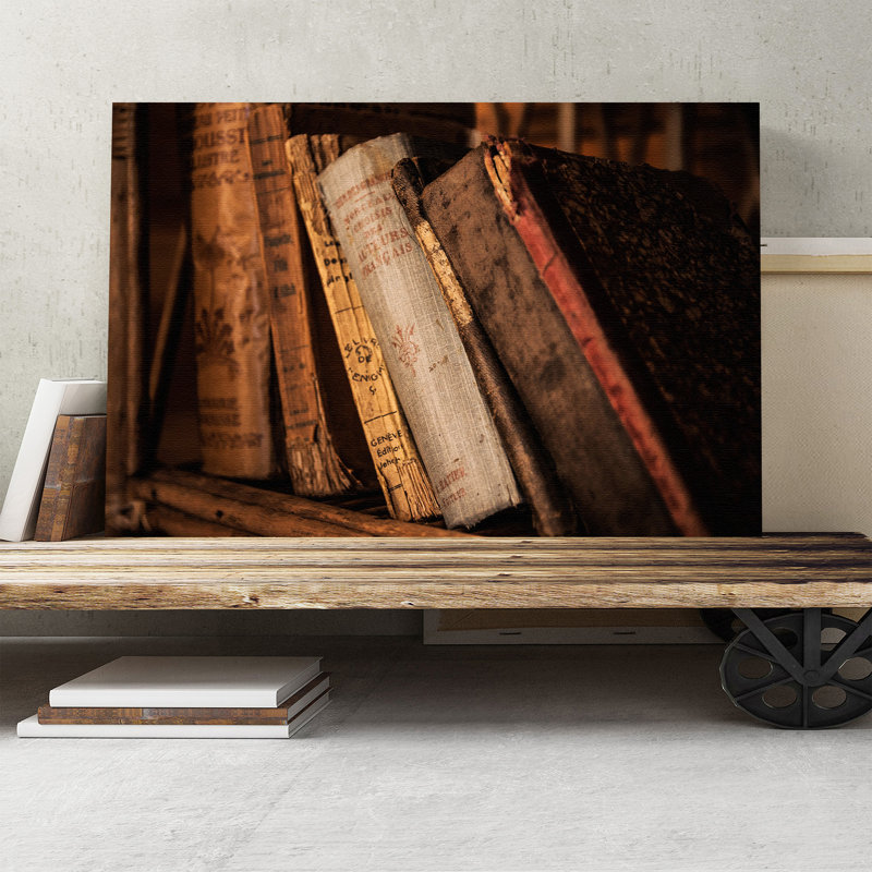 Vintage Old Books Photographic - Wrapped Canvas, 70cm H x 100cm W