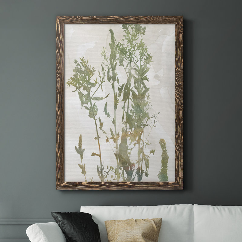 Forêt sauvage, peinture sur toile, Encadré de bois de noyer, H 44 po x l 31 po x P 1 po