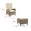 Ensemble de fauteuil inclinable d'extérieur et repose-pieds 4 pièces Ankia