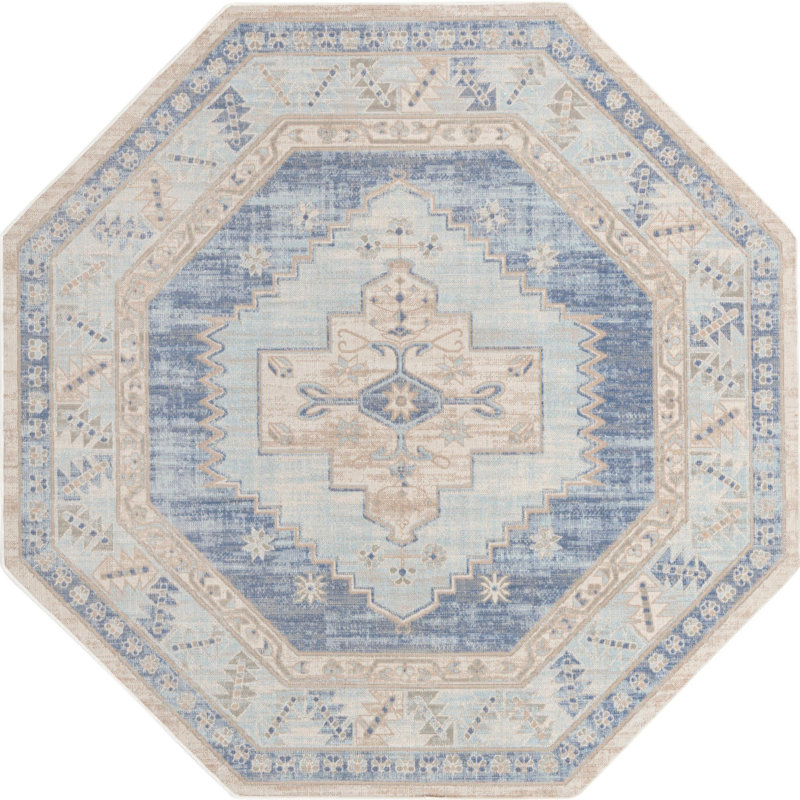 Parchette Oriental Indoor Rug, Octagon 7' x 7'