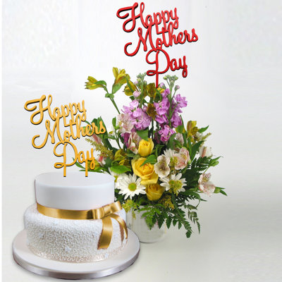 Wood Mother's Day Cake Topper