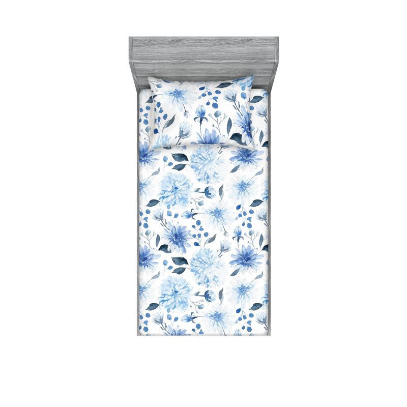 Drap-housse et taies décoratives 3 pièces Ambesonne, Ensemble de draps pour lit simple avec 1 taie d'or