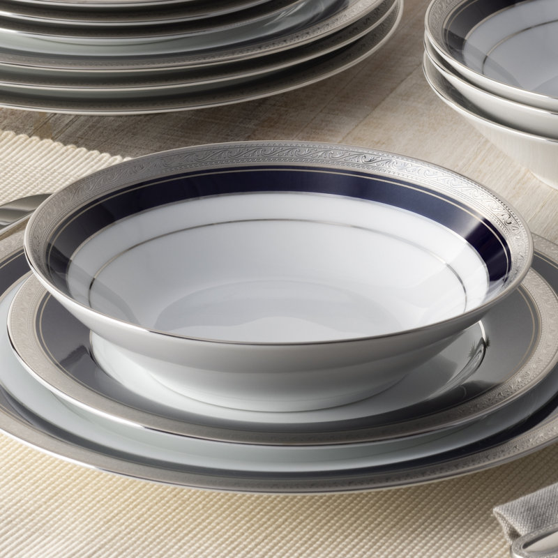 Bols à soupe Noritake Crestwood Cobalt Platinum, 7 1/2 po, 12 oz