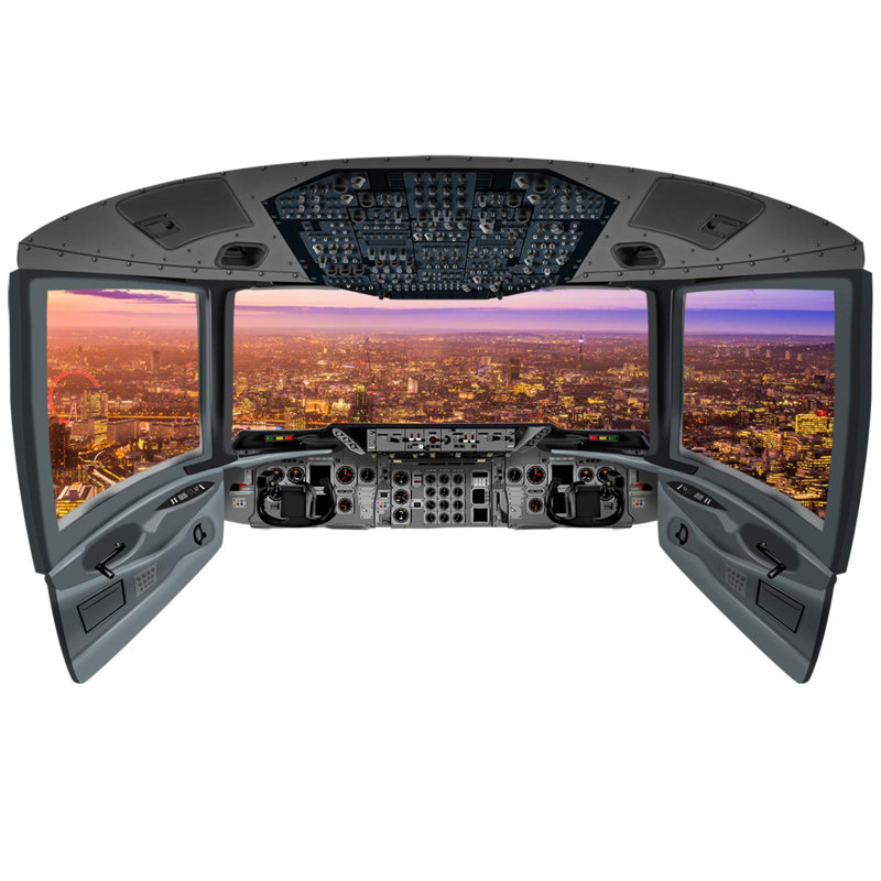 Murale cockpit d’avion en 3d londres city view Shreyas, H 30 po x l 50 po