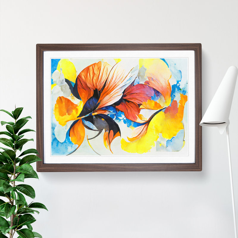 Flowers - Framed Print, 46cm H x 64cm W, Walnut Framed