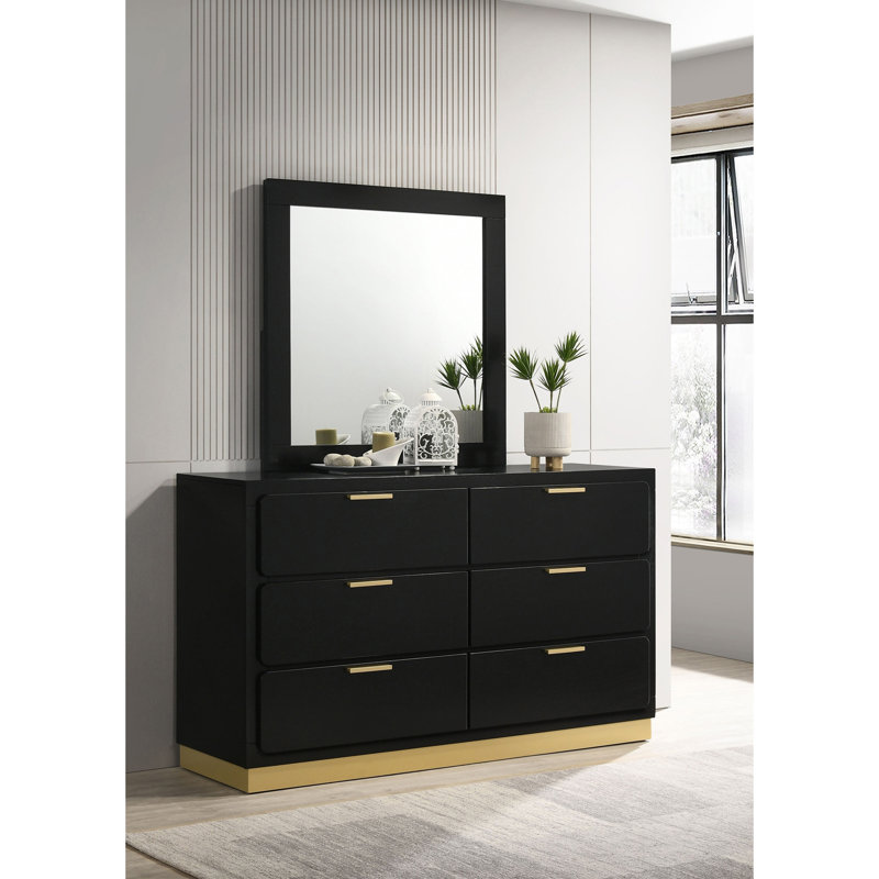 Commode 6 tiroirs avec miroir