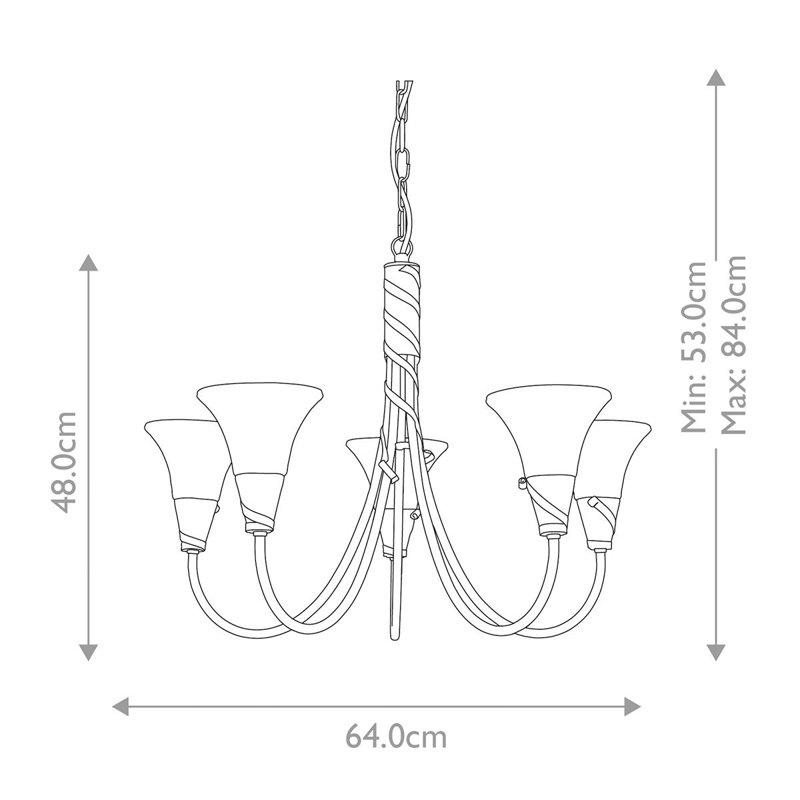 Sabanc 5 - Light Shaded Chandelier, Copper