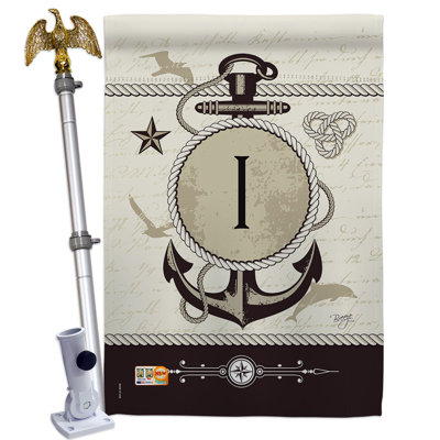 Ensemble de drapeaux 40 x 28 po Nautical Initiale Polyester