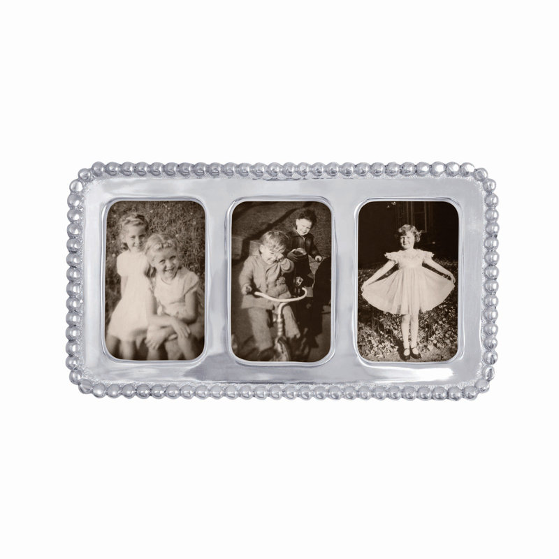 String Of Pearls Silver Metal Beaded Picture Frame