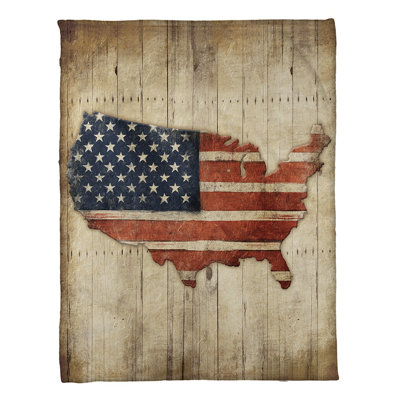 Wooden Flag Standard Throw Blanket