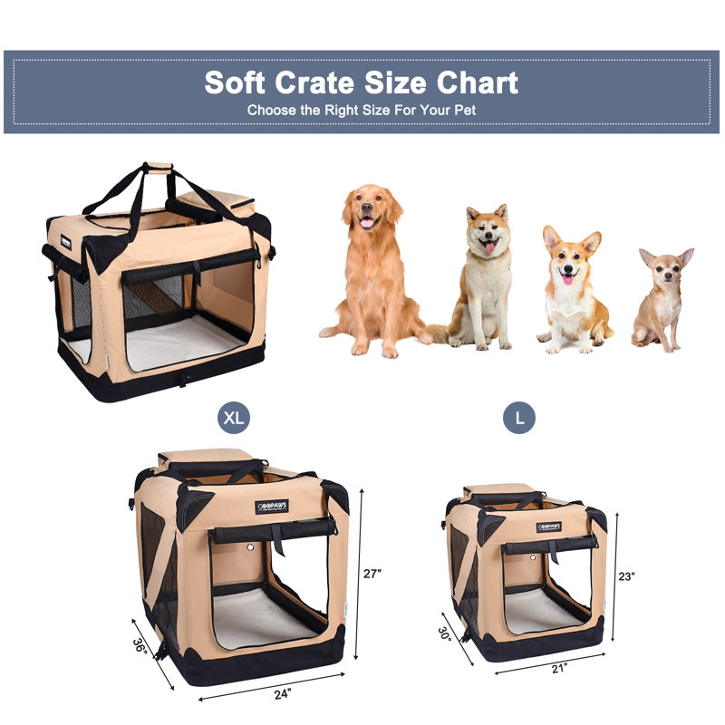 Caisse pour chien Jespet, H 27 po x l 24 po x P 36 po, Beige