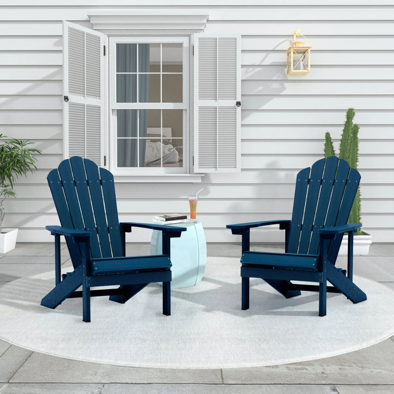 Chaise Adirondack en plastique Clearbrook, Bleu marine