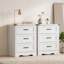 Ensemble de 2 tables de chevet avec poignées en métal, rangement de chevet rustique à 3 tiroirs de 23,6 po pour la chambre à coucher-1462005440
