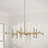 34.75" W x 20" H 8-Light Chandelier in Matte Brass with Real White Marble Rods