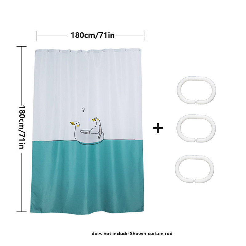 Rideau de douche en polyester avec crochets