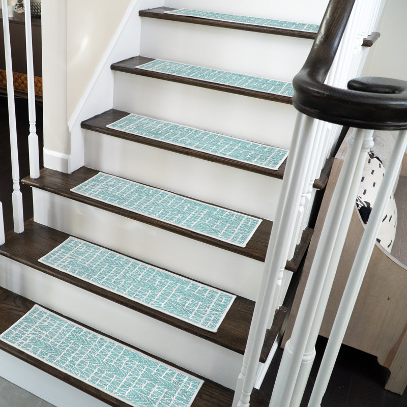 Tapis d'escalier Hudson, Bleu sarcelle clair, 13
