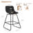 Faux Leather Swivel Upholstered Counter & Bar Stool With Metal Frame (Set of 6)-1244242186