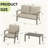 Heim 4-Piece Aluminum Outdoor Patio Conversation Set With Beige Cushion, Loveseat And Coffee Table-122879202