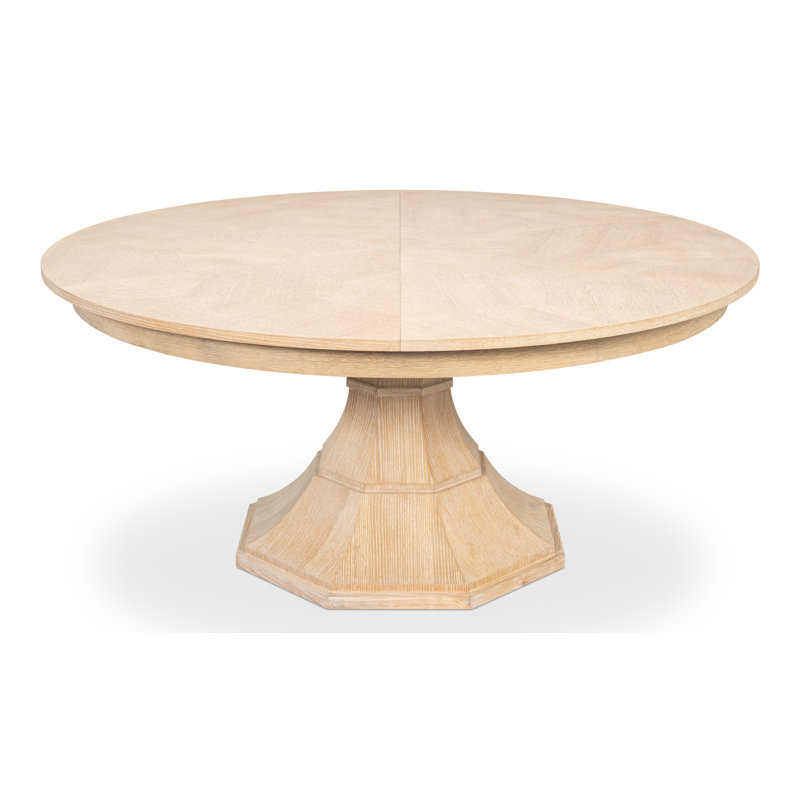 Giselle ronde, Chêne blanchi, H 30 po x L 66 po x l 66 po