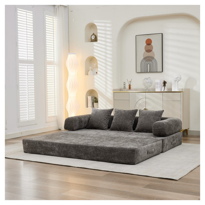 Canapé-lit en chenille pliable Comfy, Gris