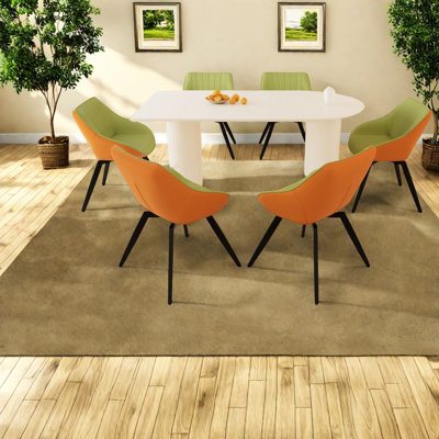Ensembles de table de salle à manger en MDF crème moderne avec chaises en polyuréthane de style industriel pour la cuisine à domicile
