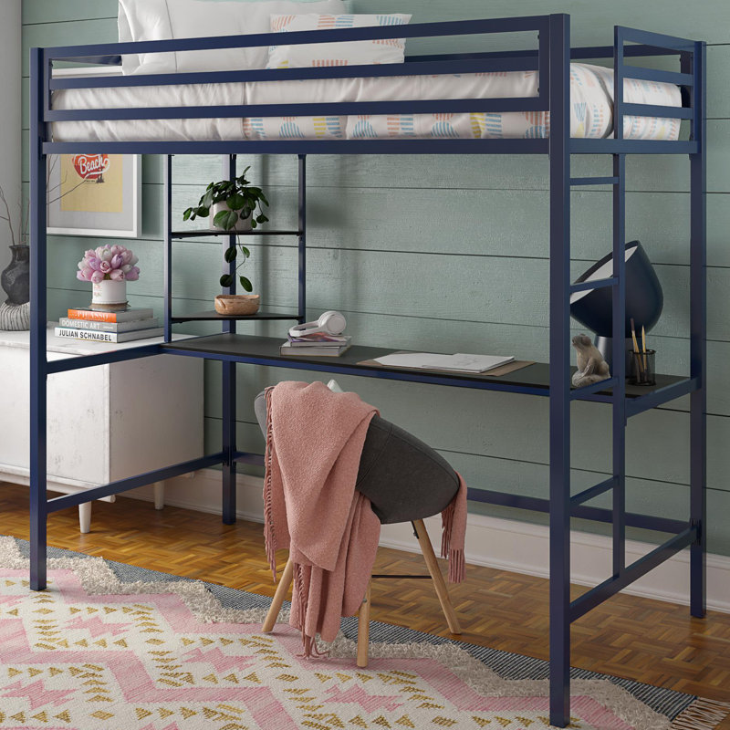 Maxwell Kids Loft Bed, Blue, Full