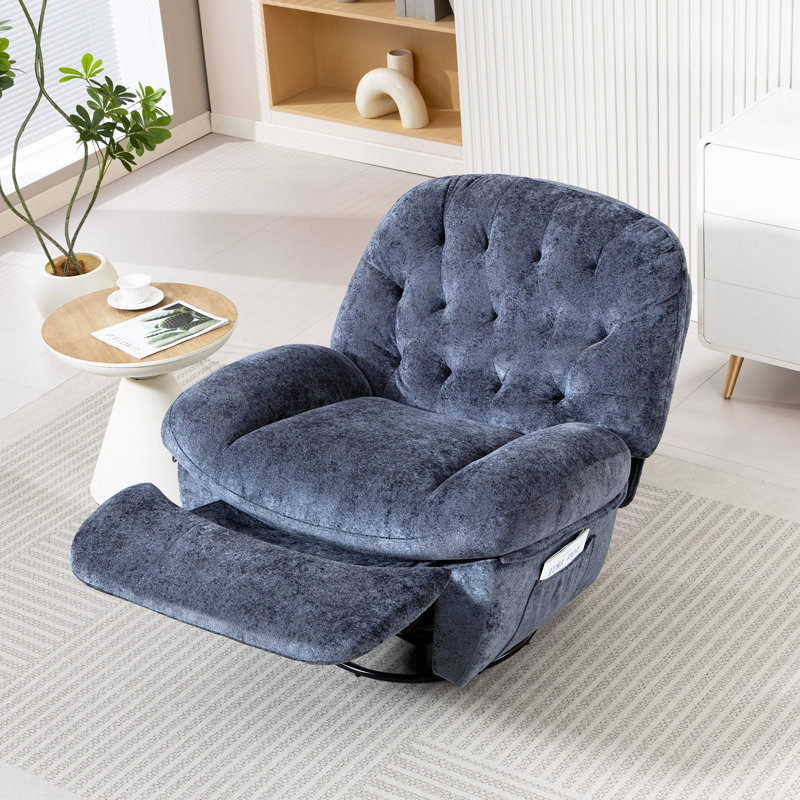 91cm Wide Velvet Swivel, Blue Velvet