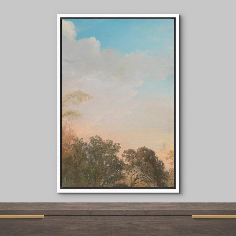 Nuage éclatant, coucher de soleil, ciel, forêt, arbres, nature, paysage, art moderne, décor minimaliste, rustique
