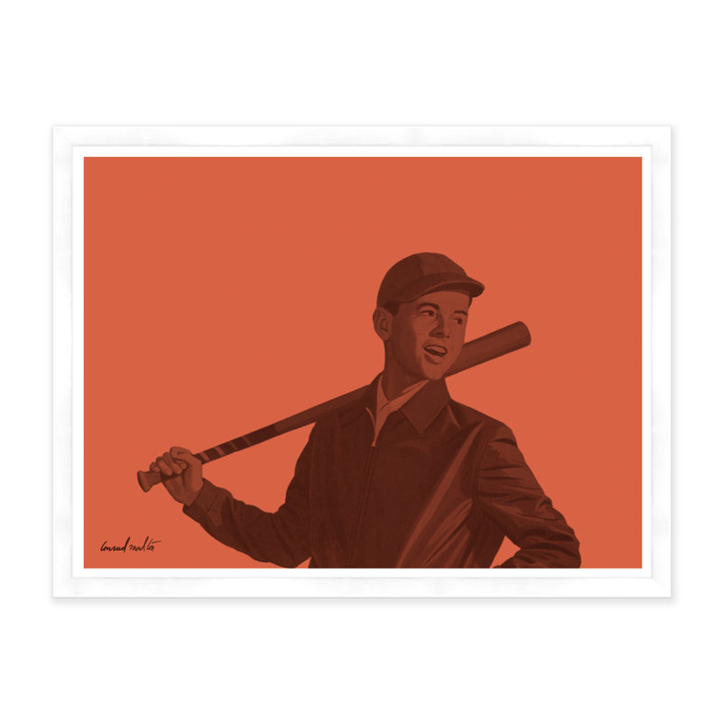 Baseball Player In Orange Print