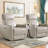 Ronni 32.3" Wide Modern Swivel and Rocker Power Recliner Chair with USB Port (Set of 2)-317461693