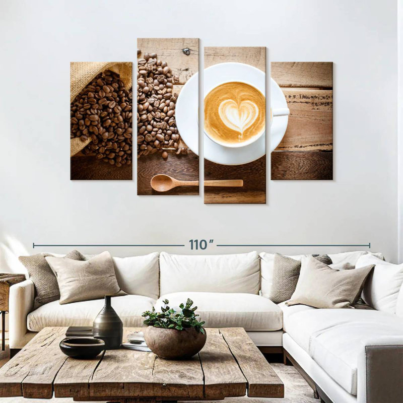 Yarlin Latte Coffee, 54" H x 84" W